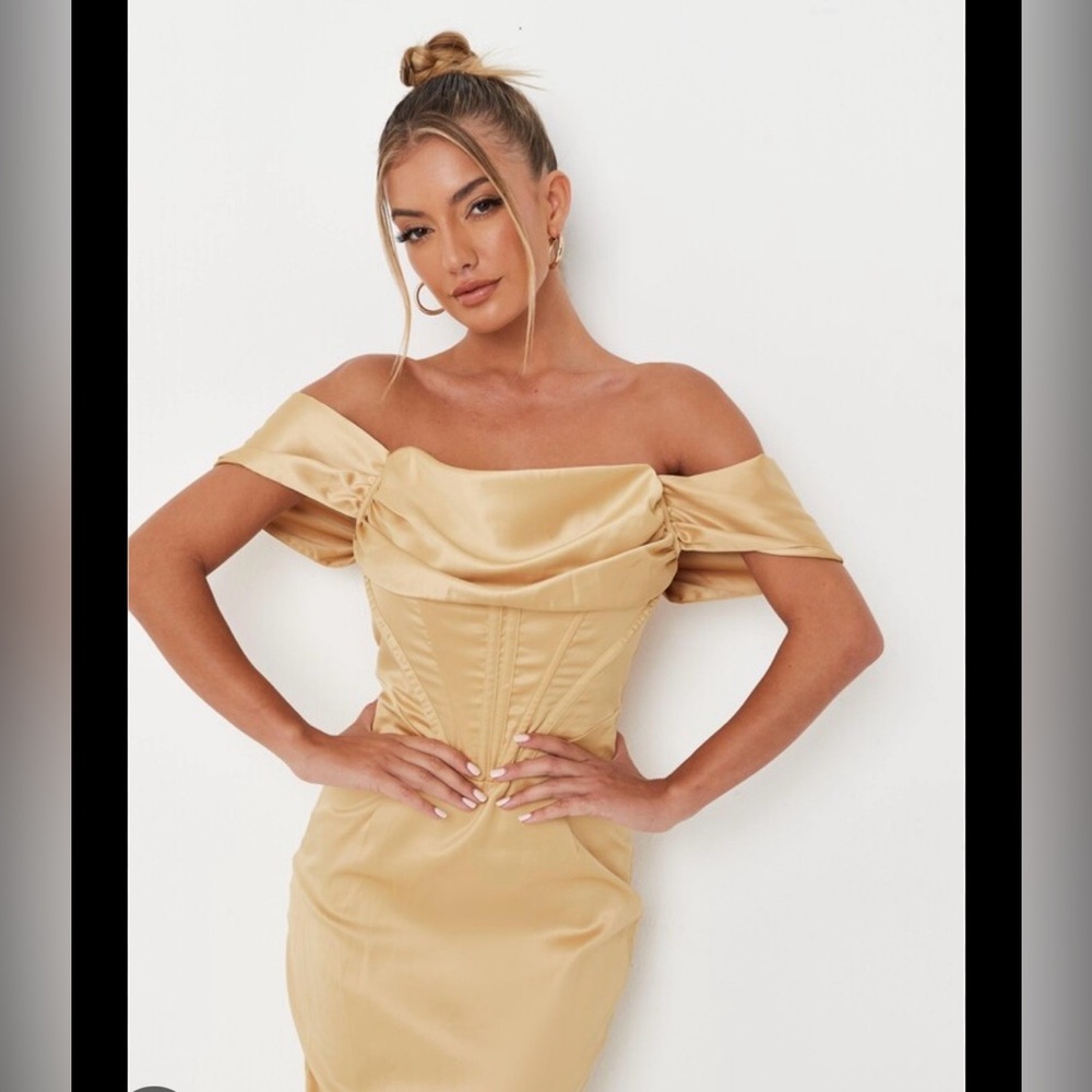 Missguided Gold Strap Dress